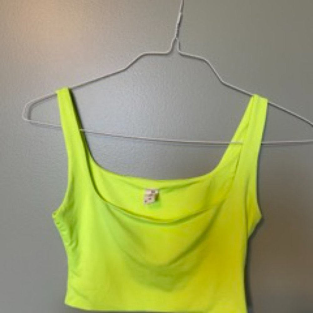 Medium SALTY Neon Yellow Cropped Tank
